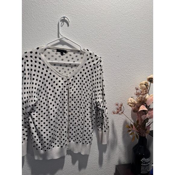 spense Poka dot Cardigan Size Large /L‎ pearl effect button - Picture 1 of 3